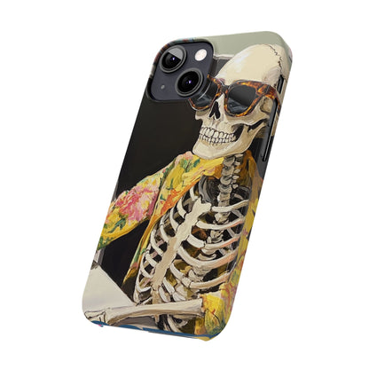 Trendy Skeleton Slim Phone Case - Quirky Artistic Design for Unique Style