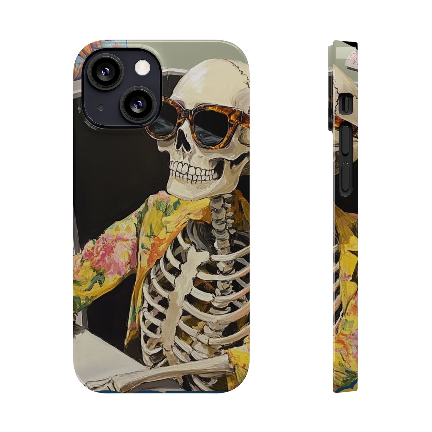 Trendy Skeleton Slim Phone Case - Quirky Artistic Design for Unique Style