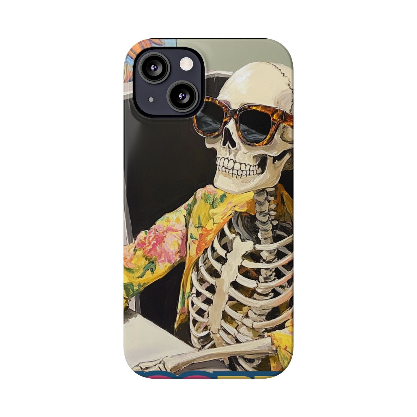 Trendy Skeleton Slim Phone Case - Quirky Artistic Design for Unique Style