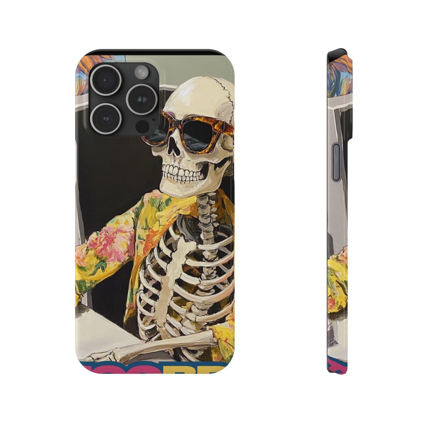 Trendy Skeleton Slim Phone Case - Quirky Artistic Design for Unique Style