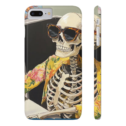 Trendy Skeleton Slim Phone Case - Quirky Artistic Design for Unique Style