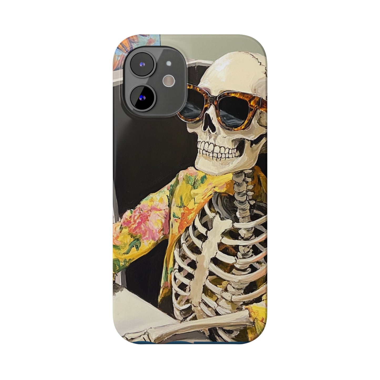 Trendy Skeleton Slim Phone Case - Quirky Artistic Design for Unique Style