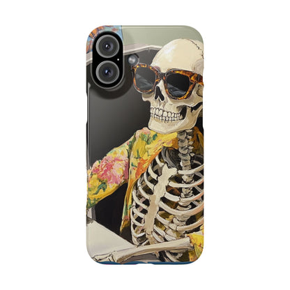 Trendy Skeleton Slim Phone Case - Quirky Artistic Design for Unique Style