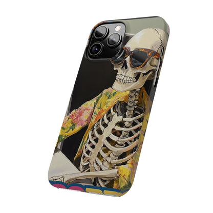 Trendy Skeleton Slim Phone Case - Quirky Artistic Design for Unique Style