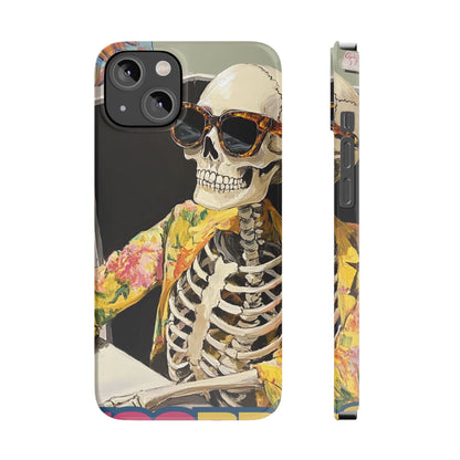 Trendy Skeleton Slim Phone Case - Quirky Artistic Design for Unique Style