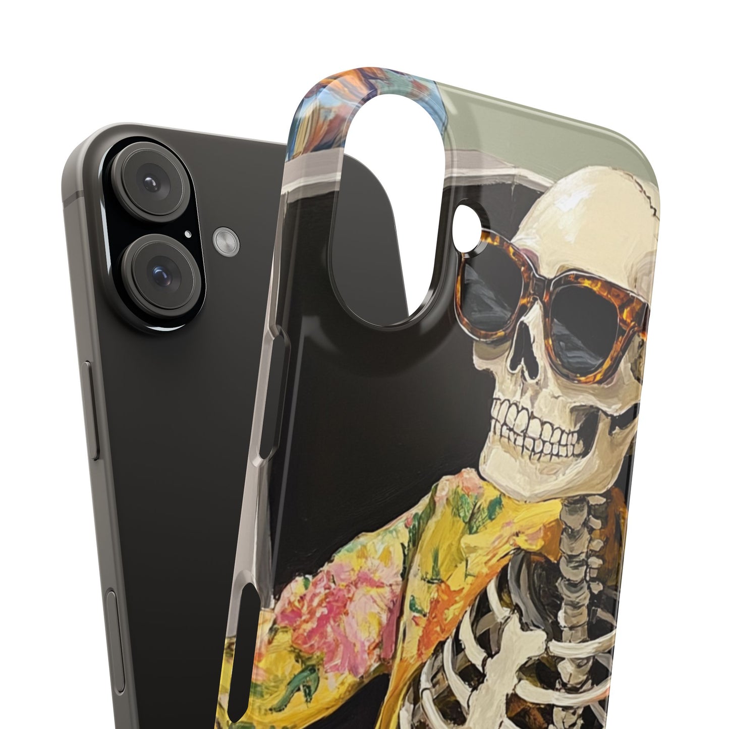 Trendy Skeleton Slim Phone Case - Quirky Artistic Design for Unique Style