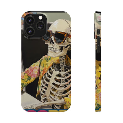 Trendy Skeleton Slim Phone Case - Quirky Artistic Design for Unique Style