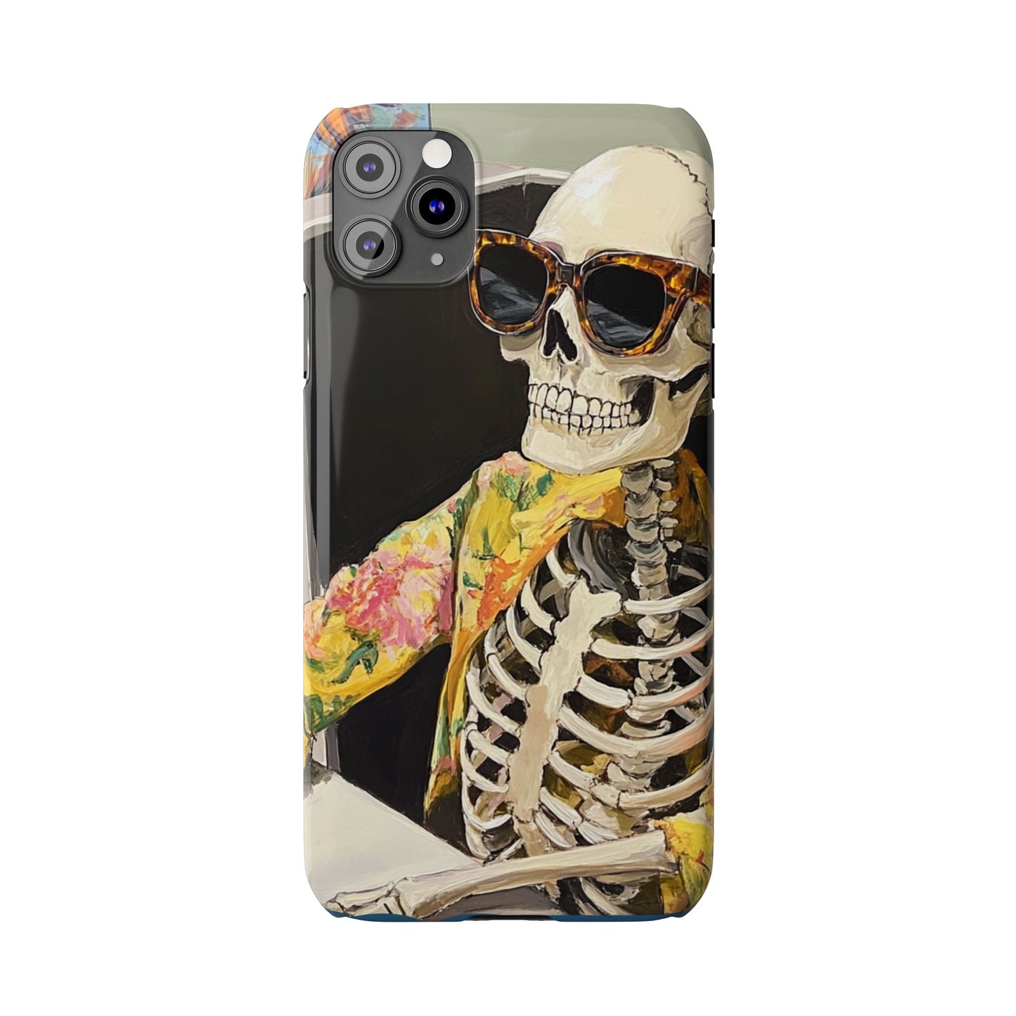 Trendy Skeleton Slim Phone Case - Quirky Artistic Design for Unique Style