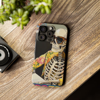 Trendy Skeleton Slim Phone Case - Quirky Artistic Design for Unique Style