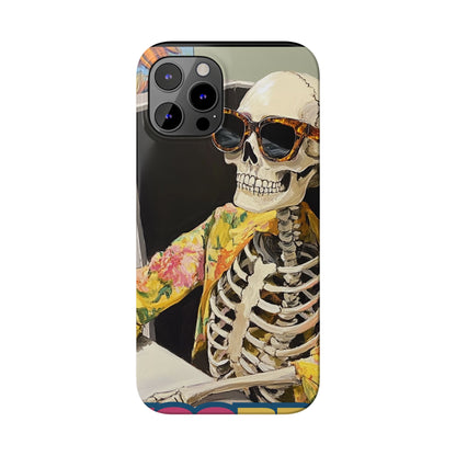 Trendy Skeleton Slim Phone Case - Quirky Artistic Design for Unique Style