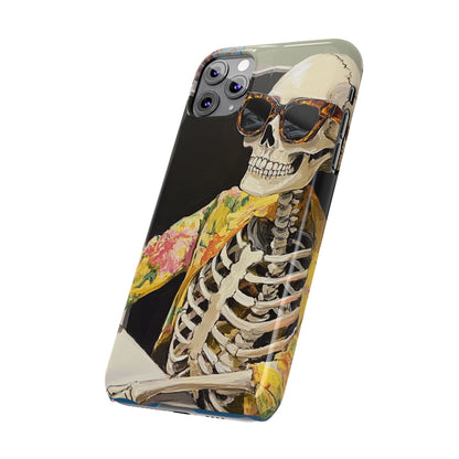 Trendy Skeleton Slim Phone Case - Quirky Artistic Design for Unique Style