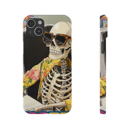 Trendy Skeleton Slim Phone Case - Quirky Artistic Design for Unique Style