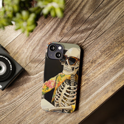 Trendy Skeleton Slim Phone Case - Quirky Artistic Design for Unique Style