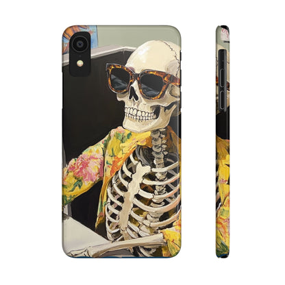 Trendy Skeleton Slim Phone Case - Quirky Artistic Design for Unique Style