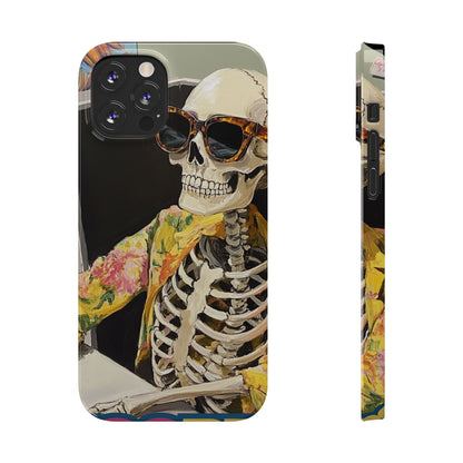 Trendy Skeleton Slim Phone Case - Quirky Artistic Design for Unique Style