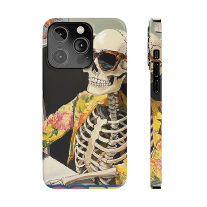 Trendy Skeleton Slim Phone Case - Quirky Artistic Design for Unique Style