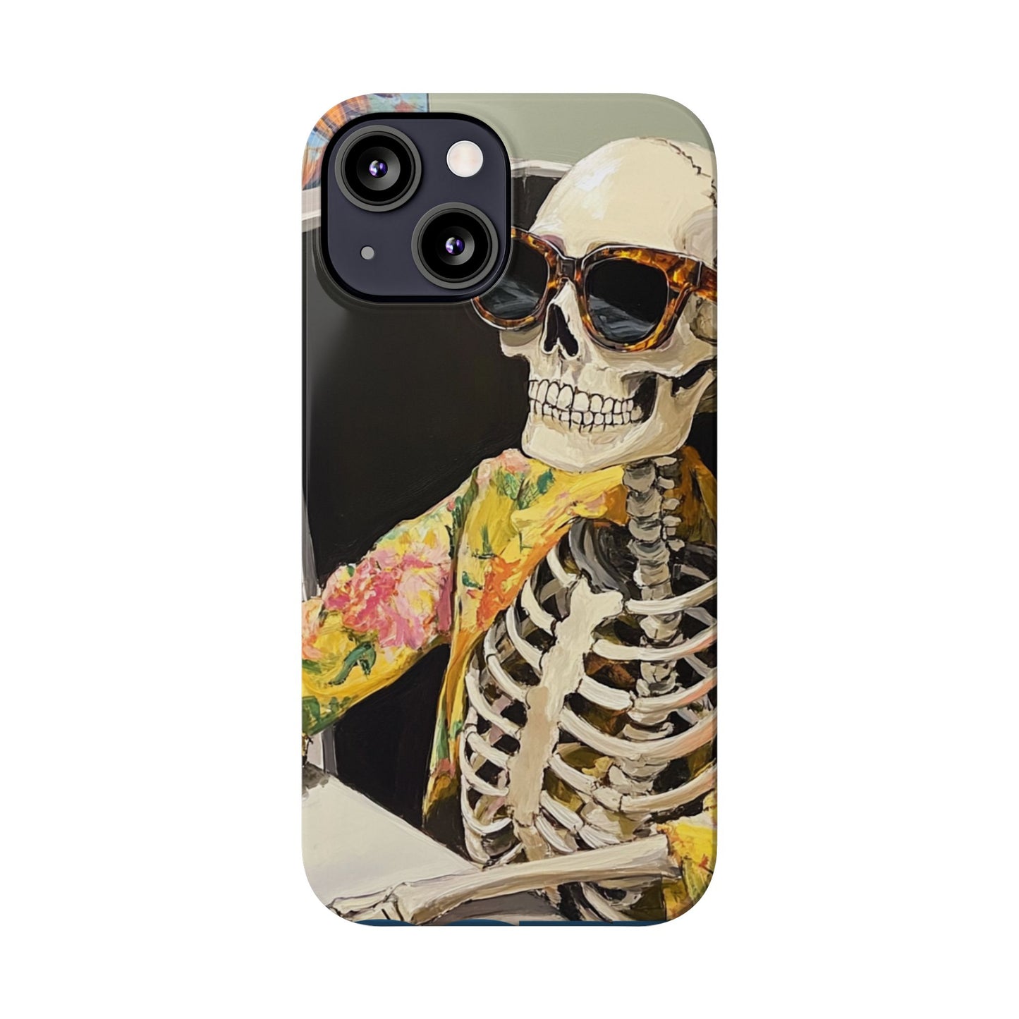 Trendy Skeleton Slim Phone Case - Quirky Artistic Design for Unique Style