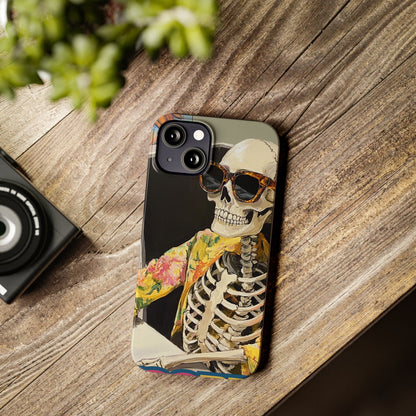 Trendy Skeleton Slim Phone Case - Quirky Artistic Design for Unique Style