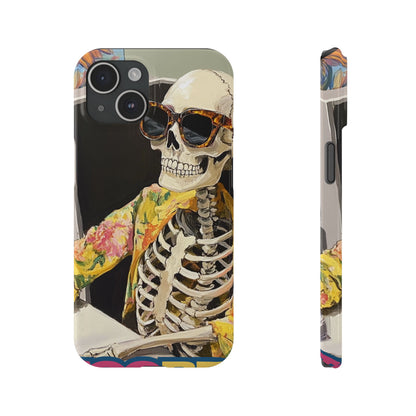 Trendy Skeleton Slim Phone Case - Quirky Artistic Design for Unique Style