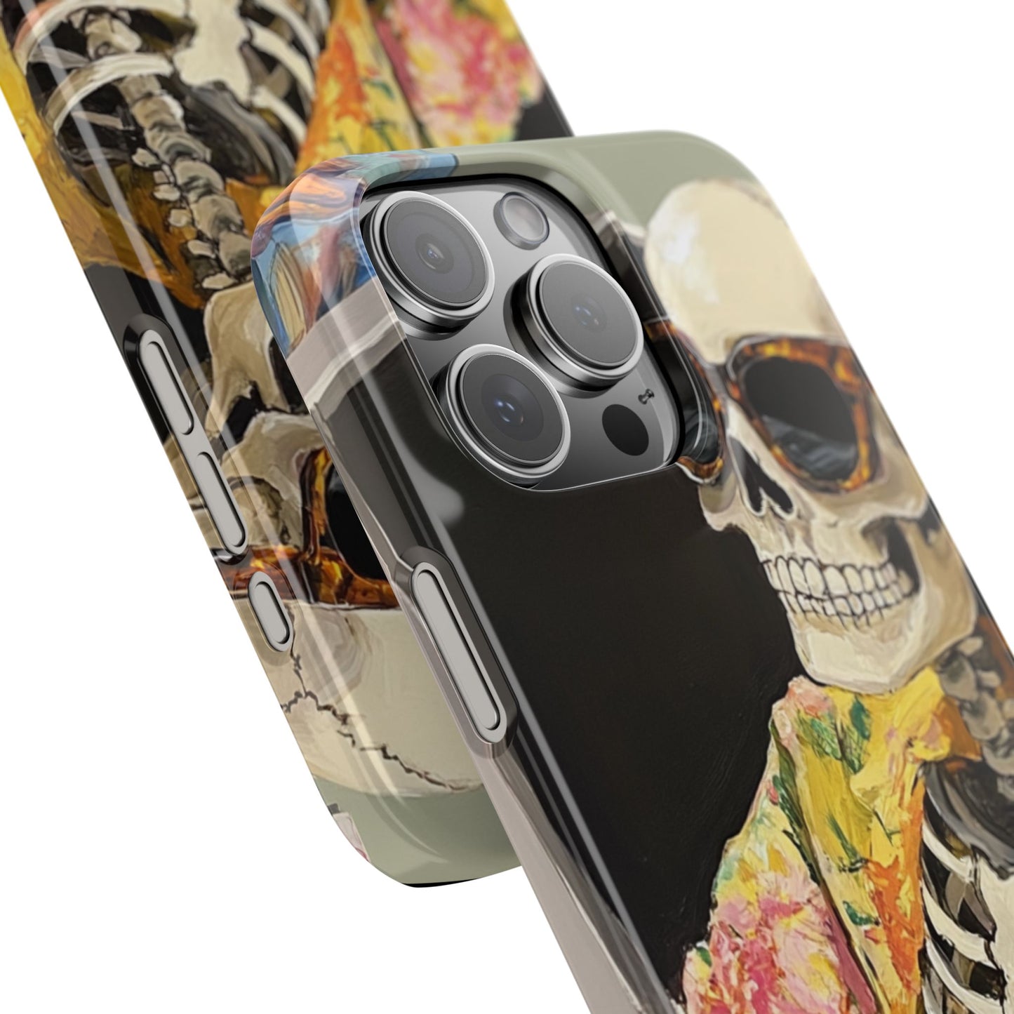 Trendy Skeleton Slim Phone Case - Quirky Artistic Design for Unique Style