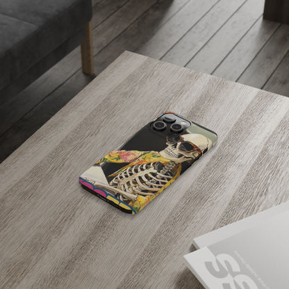 Trendy Skeleton Slim Phone Case - Quirky Artistic Design for Unique Style