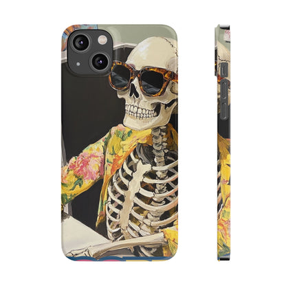 Trendy Skeleton Slim Phone Case - Quirky Artistic Design for Unique Style