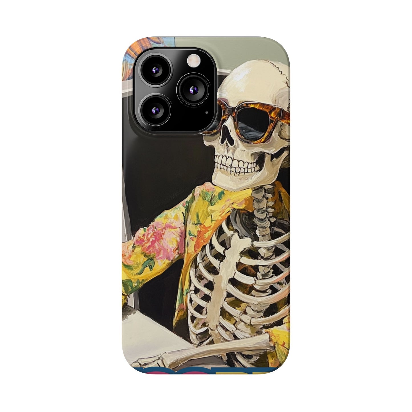 Trendy Skeleton Slim Phone Case - Quirky Artistic Design for Unique Style