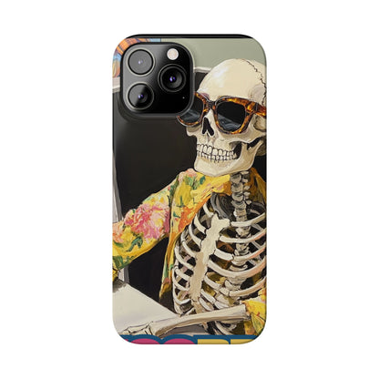 Trendy Skeleton Slim Phone Case - Quirky Artistic Design for Unique Style